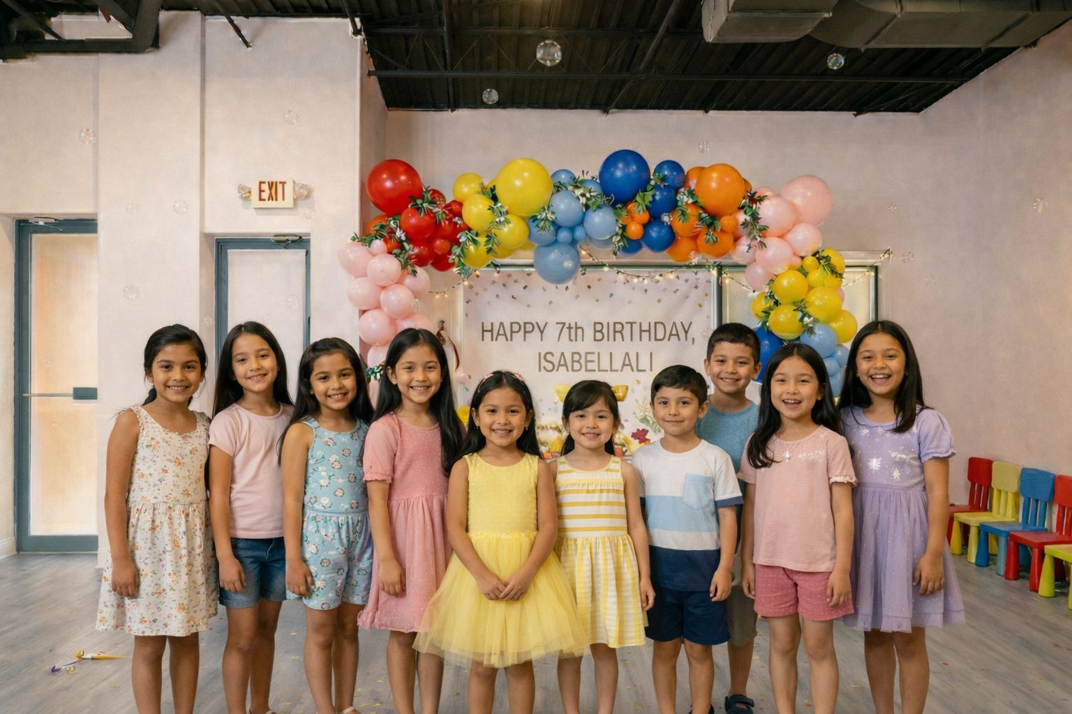 Children celebrating a birthday at Leap Gymnastics